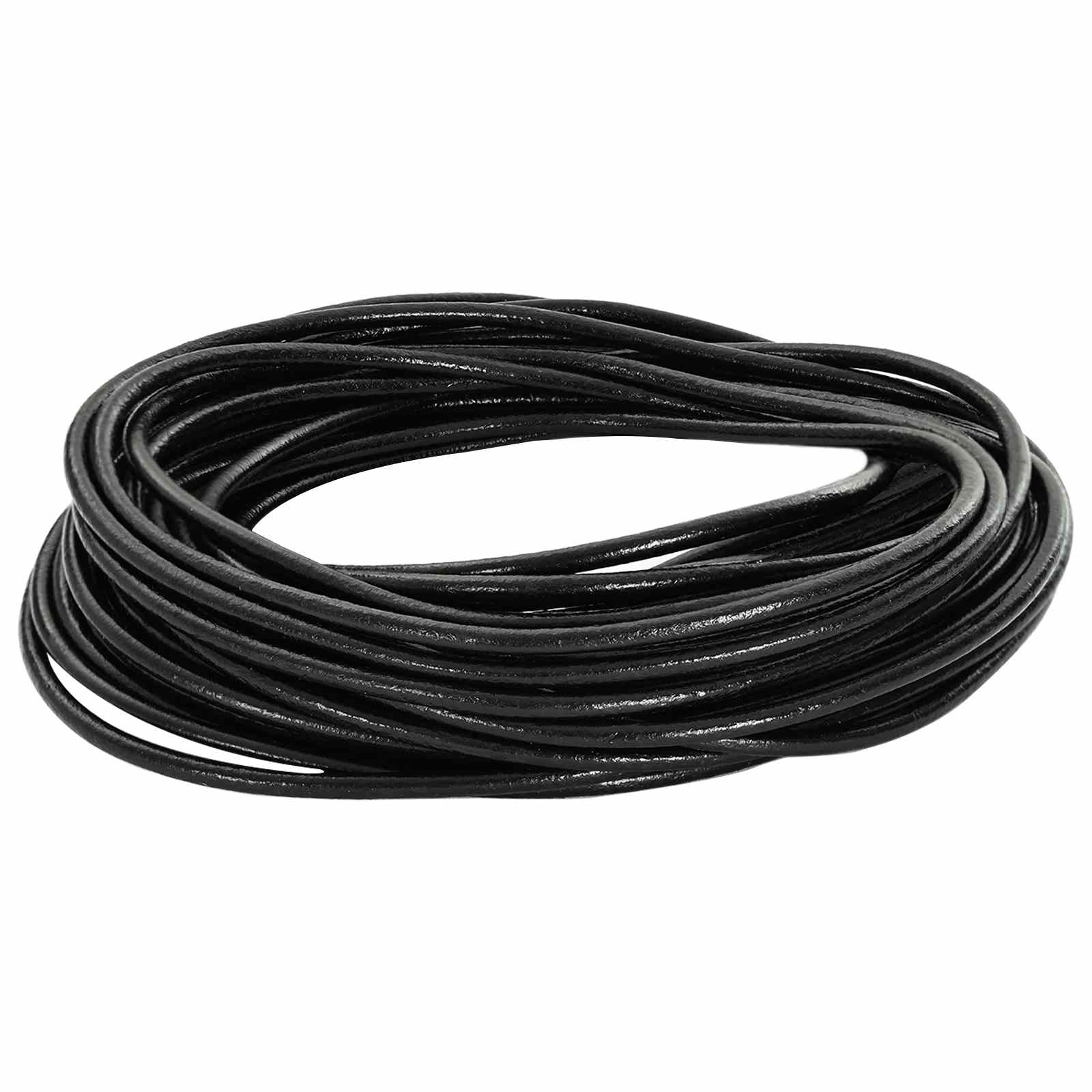 Leren Koord Zwart Ø3 mm x 5 m Leer