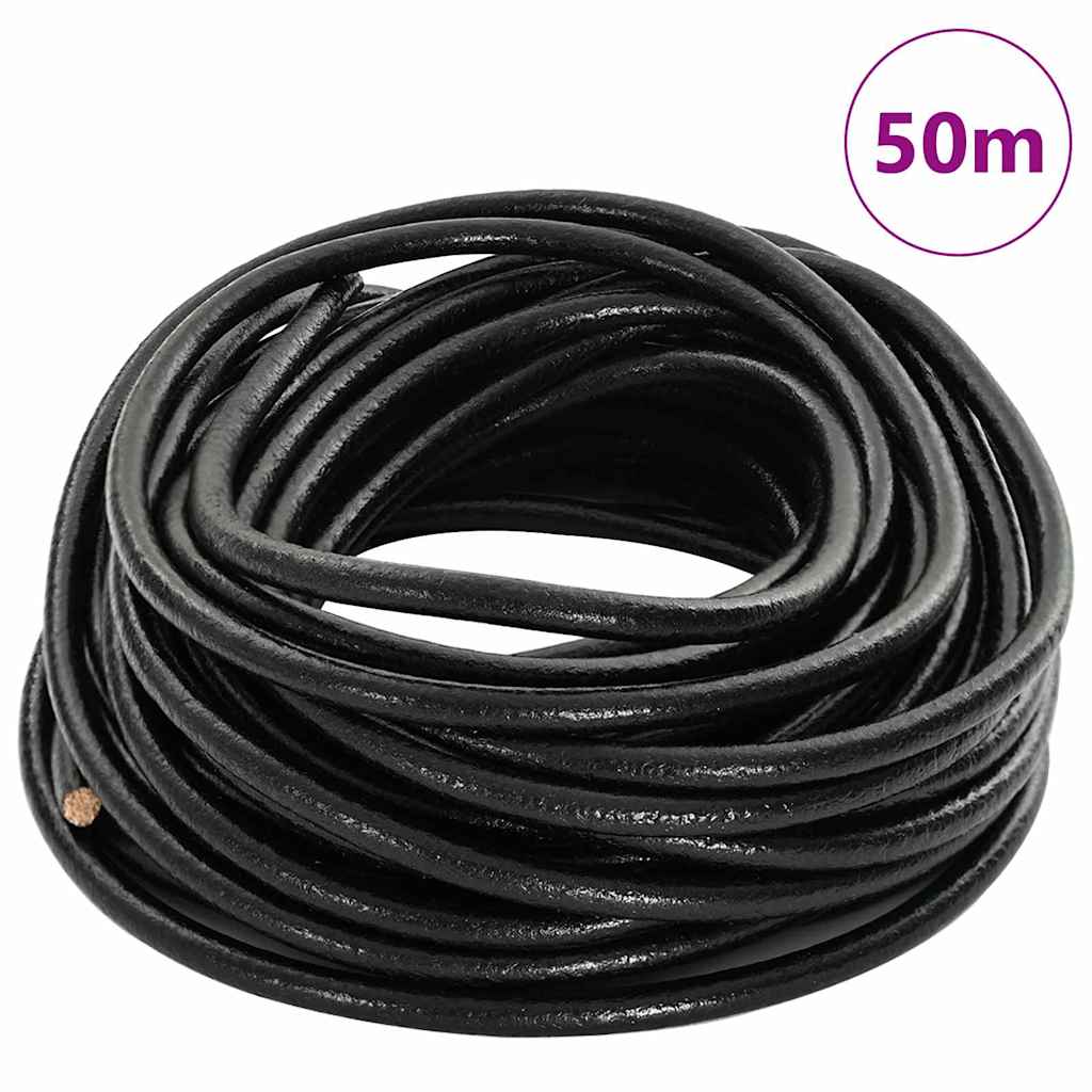 Leren Koord Zwart Ø5 mm x 50 m Leer