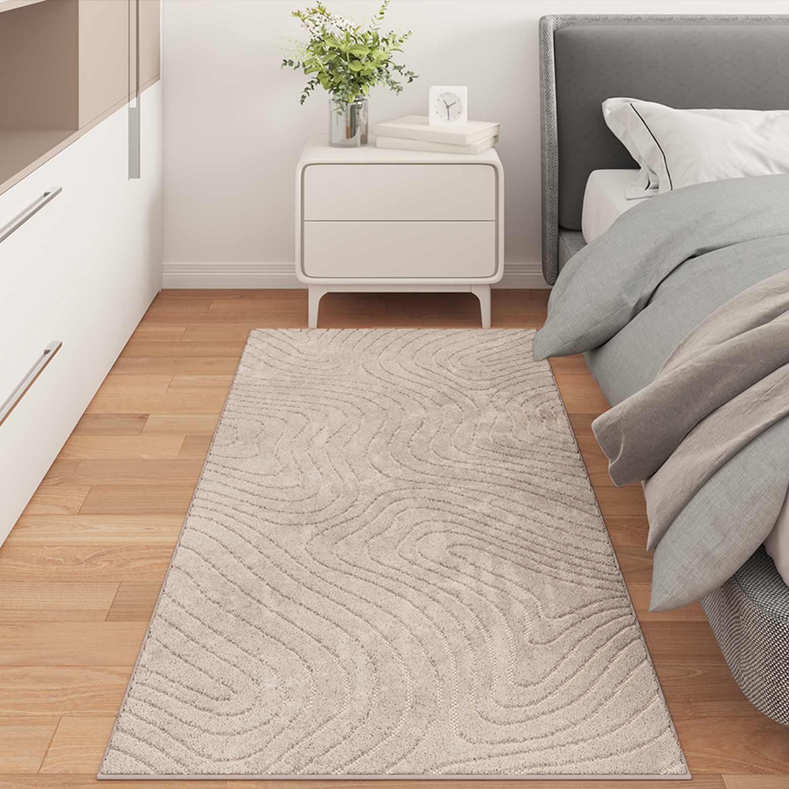Vloerkleden Rechthoekig PALMERAS Beige 80 x 150 cm Polyester – afbeelding 1