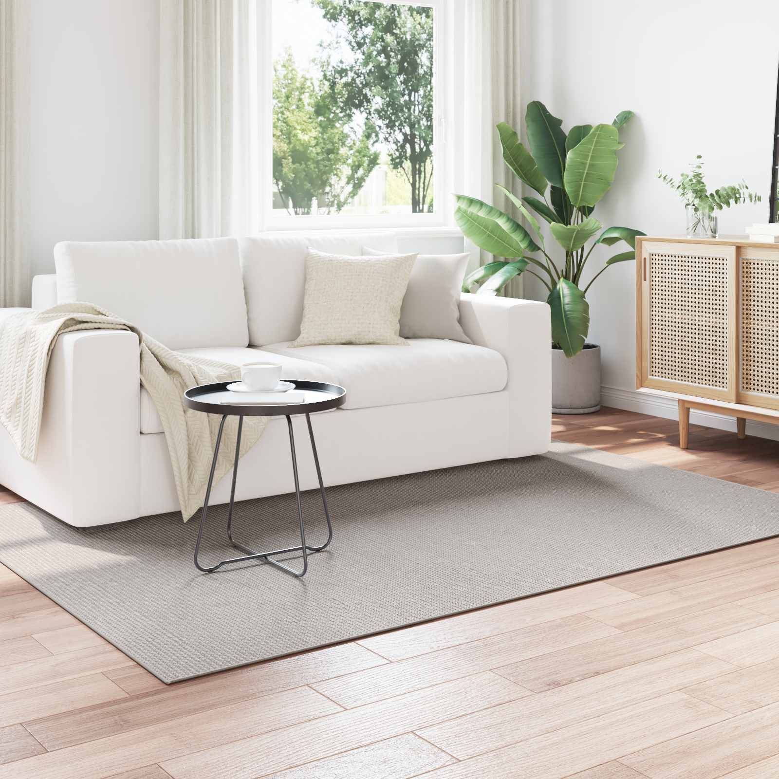 Vloerkleden LUGO Crème en Grijs 140 x 200 cm Polyester