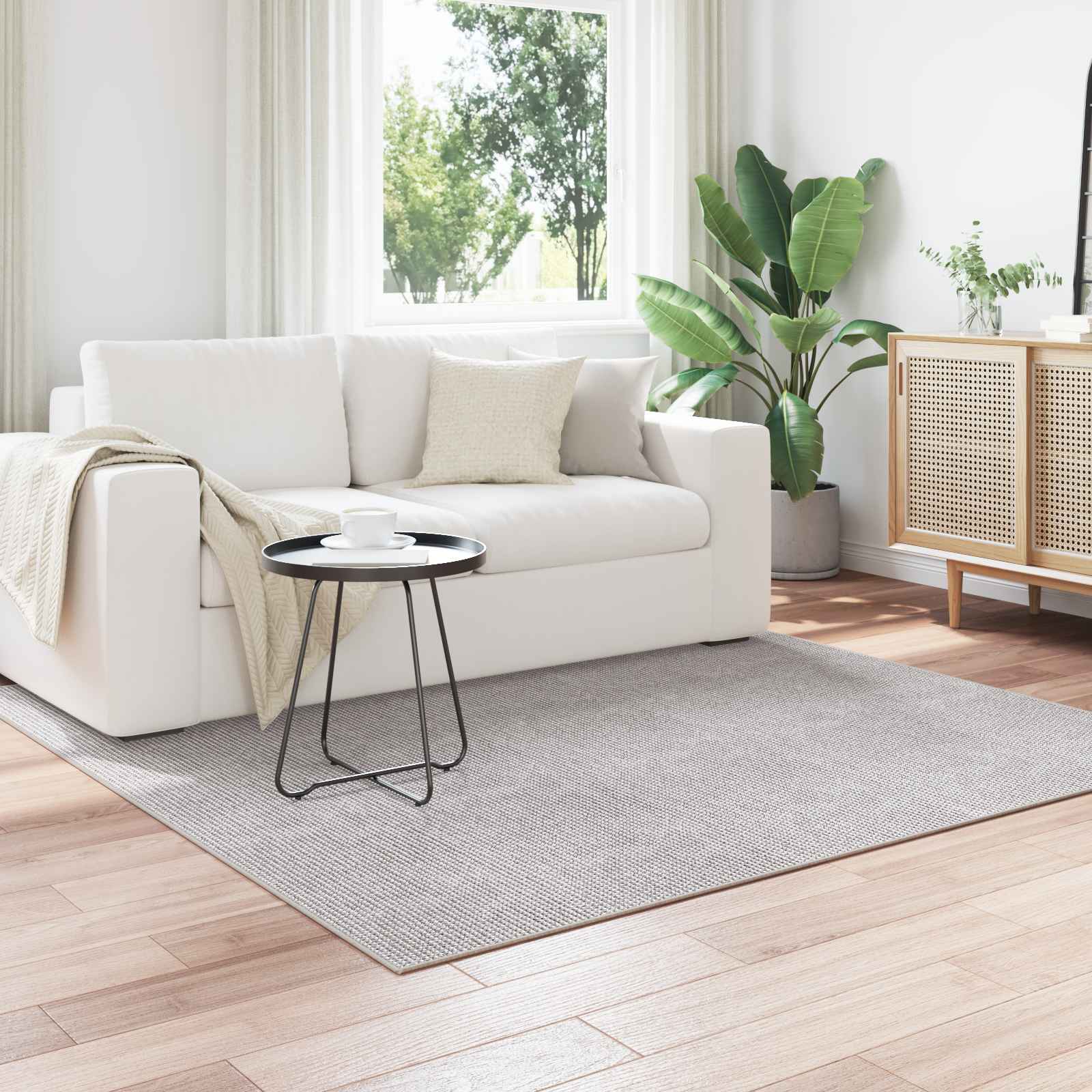 Vloerkleden Vierkant LUGO Crème en Grijs 120 x 120 cm Polyester
