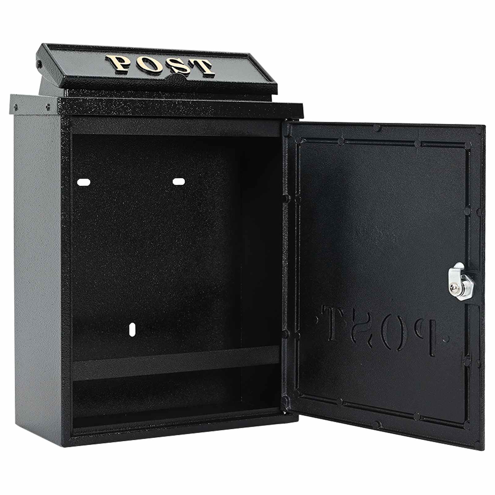 Wandgemonteerde brievenbus met opslag Zwart 29 x 13 x 41 cm – afbeelding 5