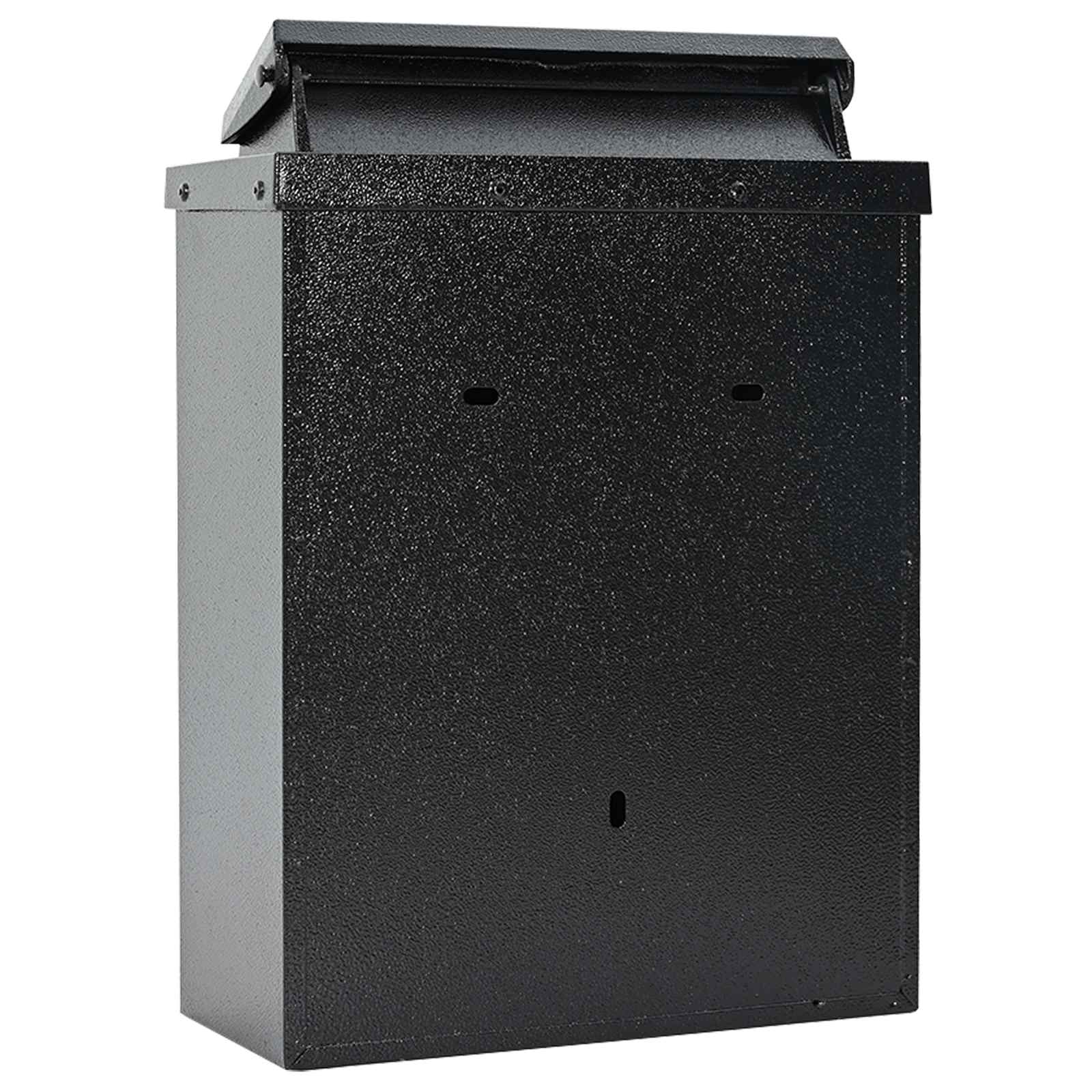 Wandgemonteerde brievenbus met opslag Zwart 29 x 13 x 41 cm – afbeelding 8