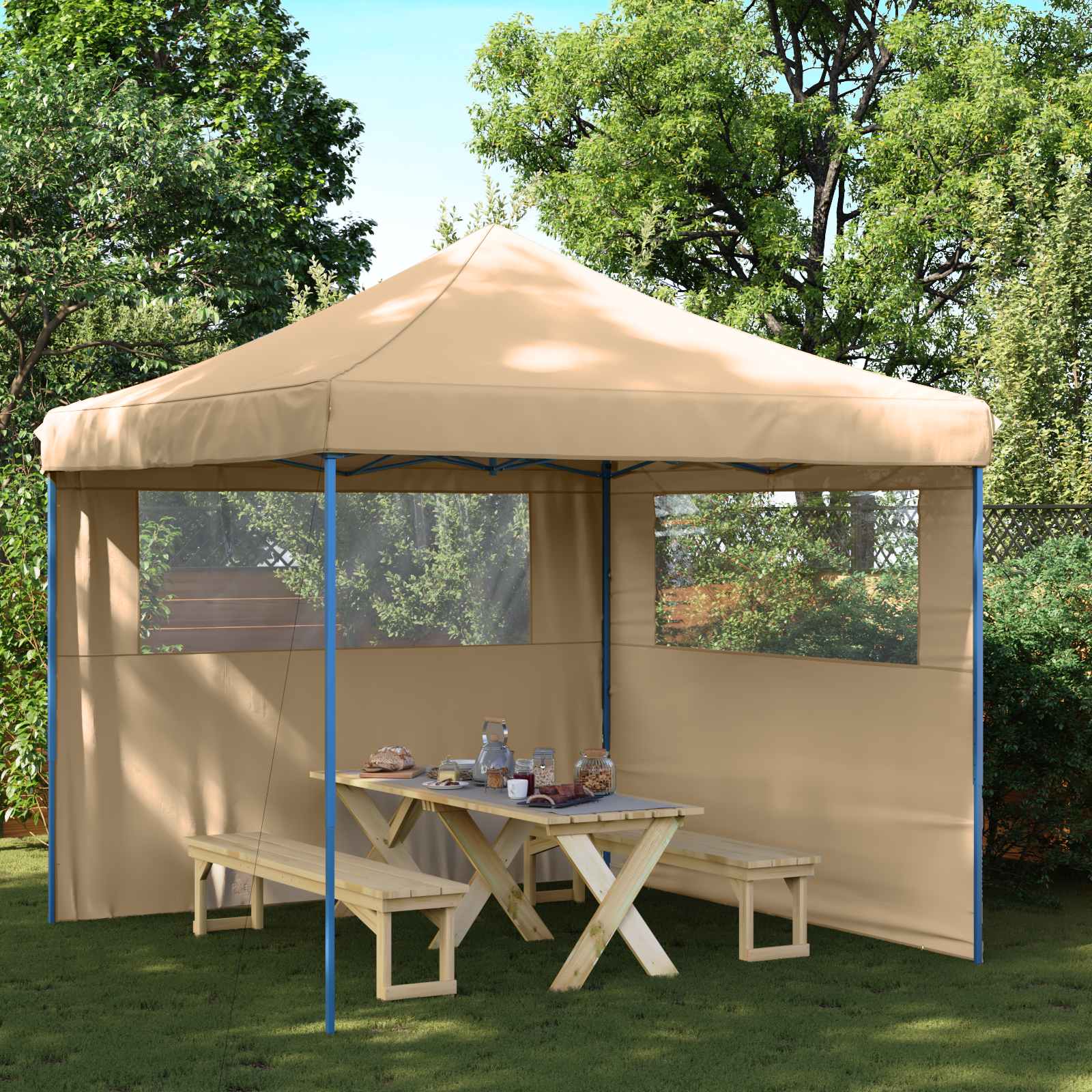 Partytent Beige 292 x 292 x 315 cm Oxford Stof – afbeelding 1