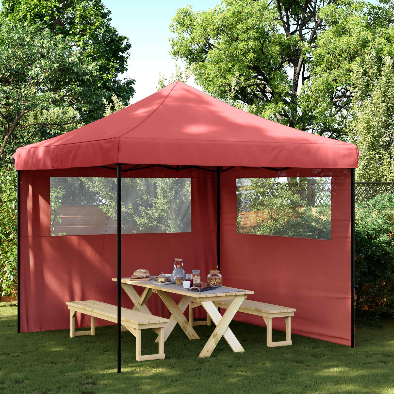 Partytent Bordeauxrood 292 x 292 x 315 cm Oxford Stof