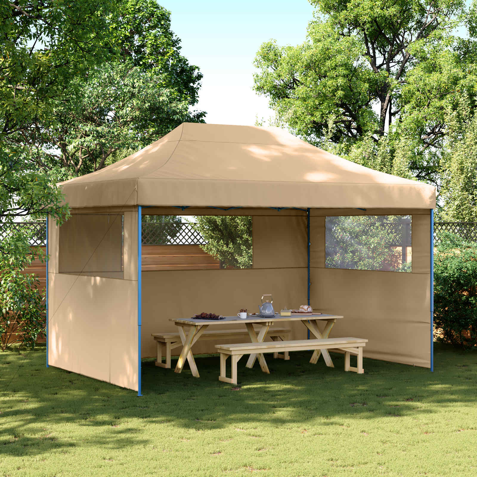 Partytent Beige 279 x 410 x 315 cm Oxford Stof