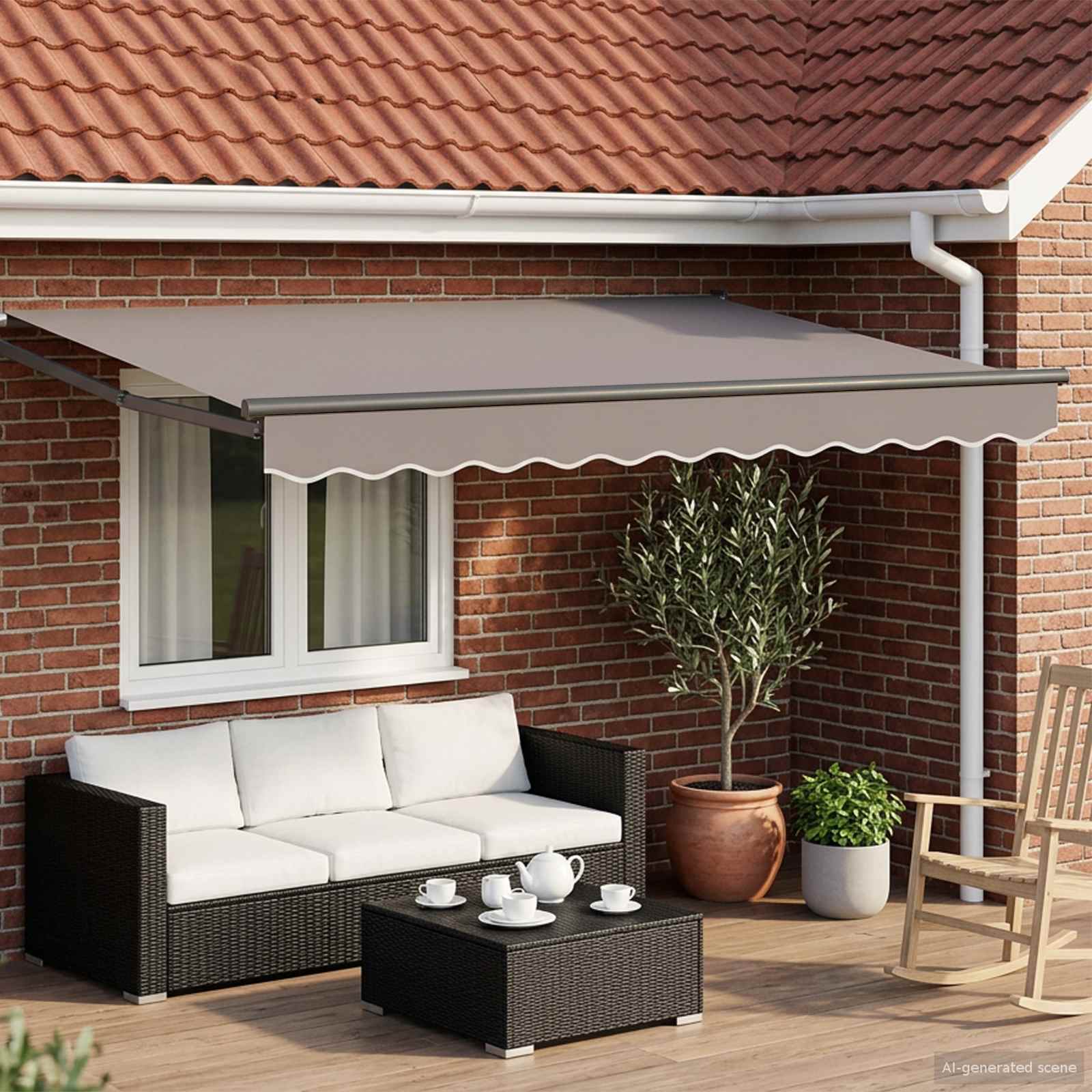 Elektrisch uitschuifbaar zonnescherm frame Antraciet 3 x 2 m