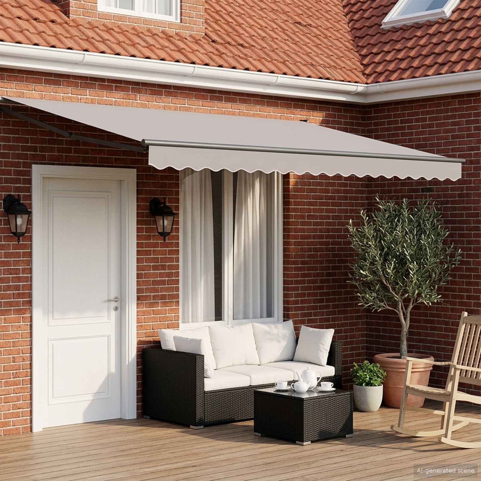 Elektrisch uitschuifbaar zonnescherm frame Antraciet 4 x 2 m – afbeelding 1