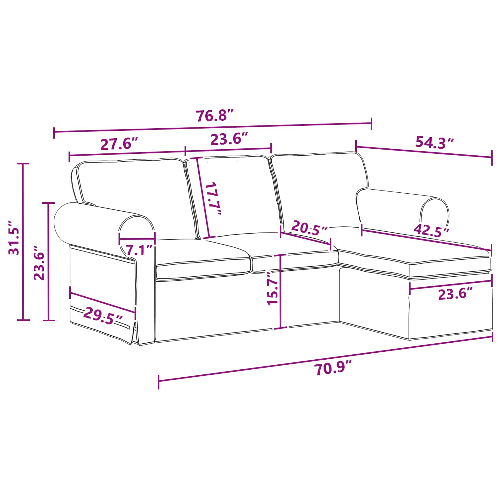 Bank Donkergrijs 215 x 138 x 80 cm Stof – afbeelding 11