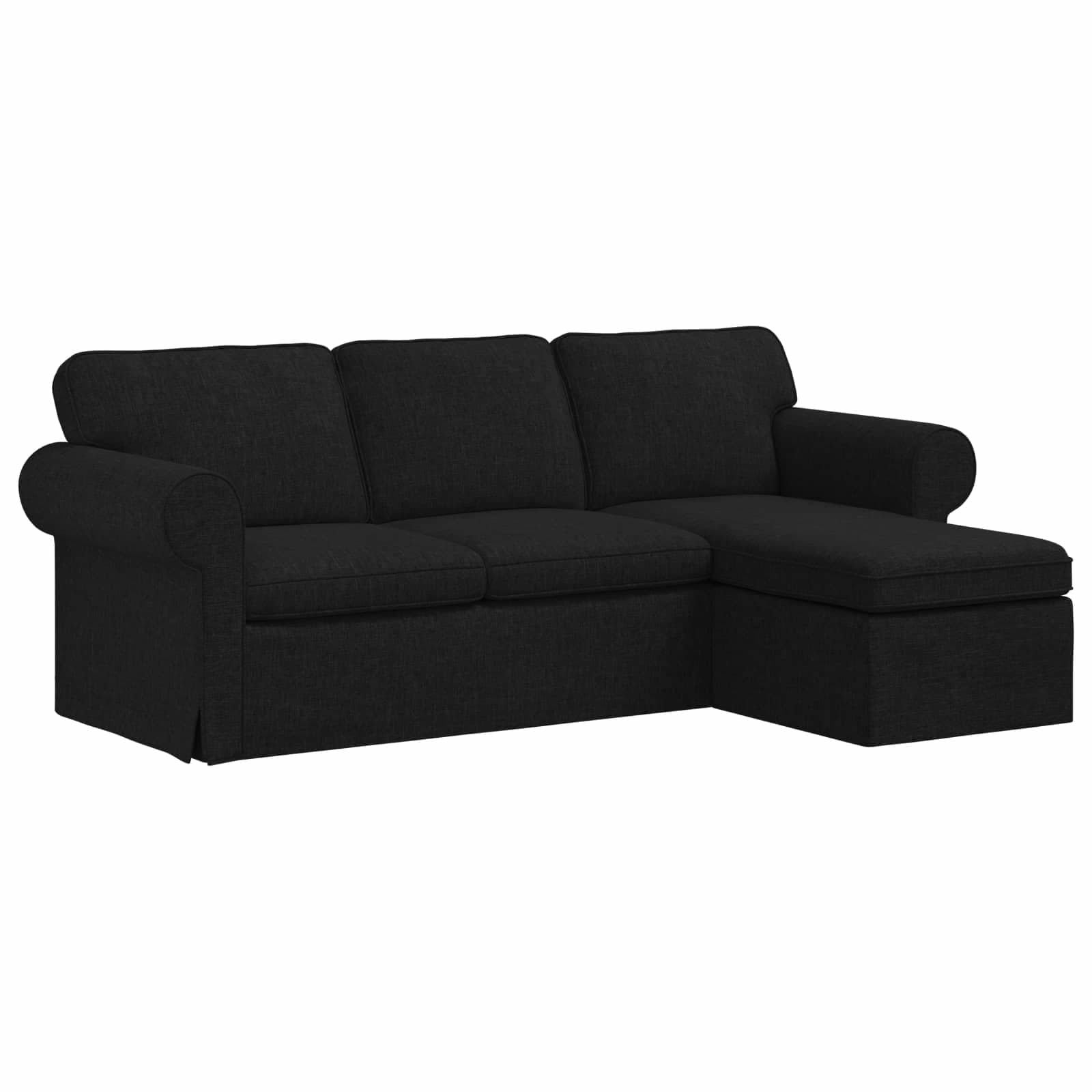 Bank Zwart 215 x 138 x 80 cm Stof – afbeelding 2