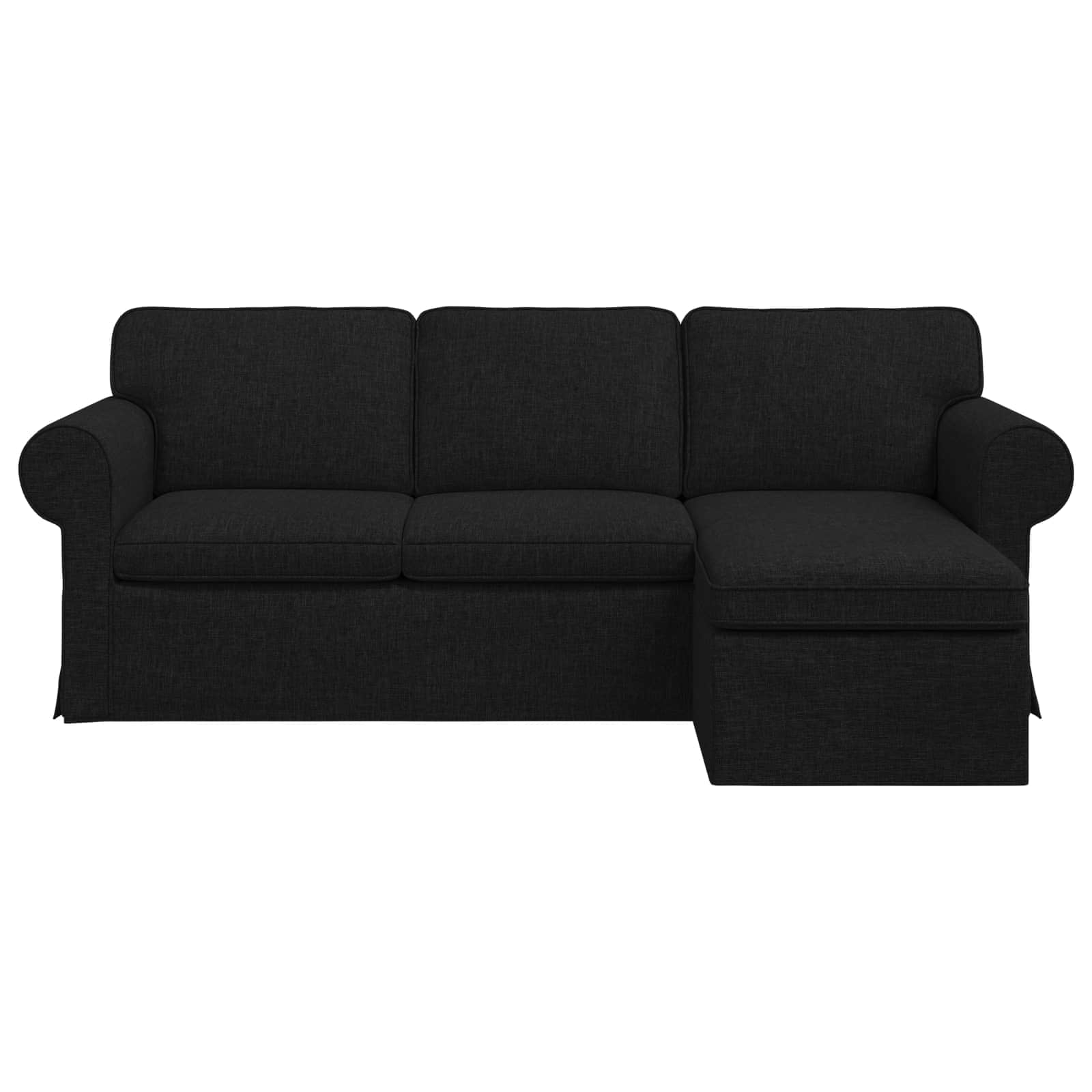 Bank Zwart 215 x 138 x 80 cm Stof – afbeelding 4