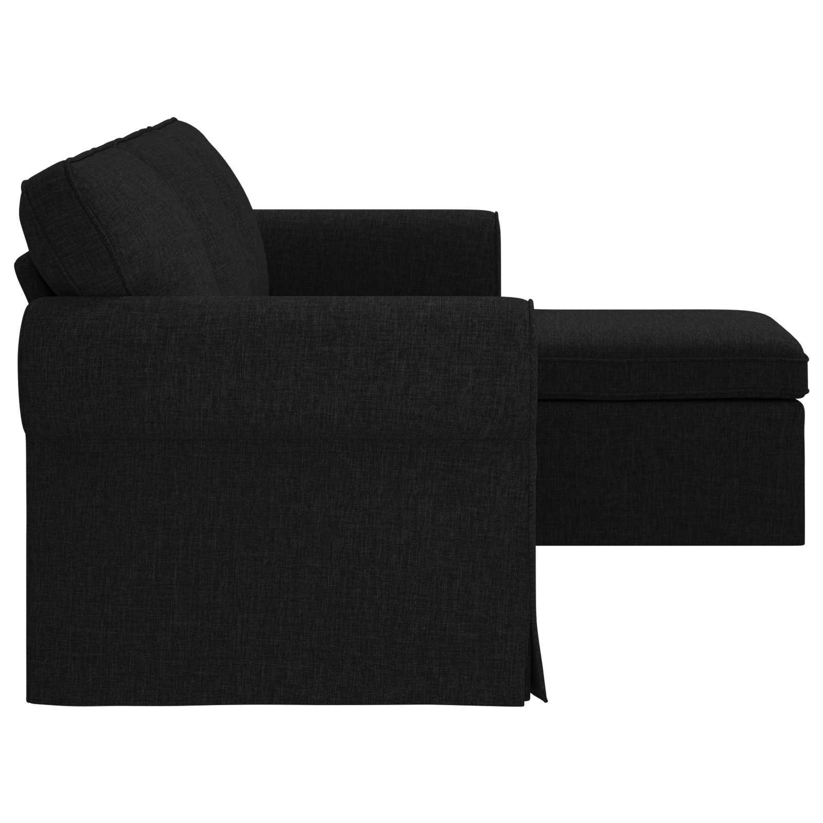 Bank Zwart 215 x 138 x 80 cm Stof – afbeelding 5