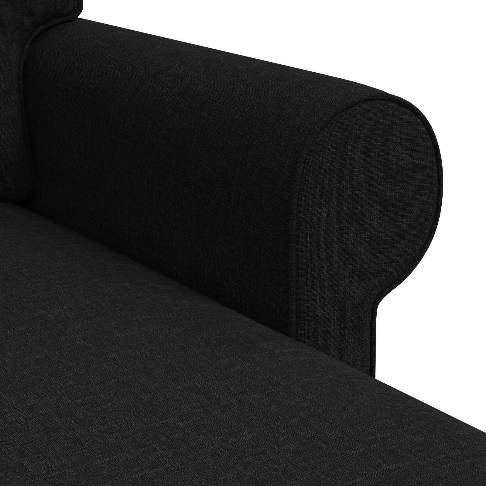Bank Zwart 215 x 138 x 80 cm Stof – afbeelding 7