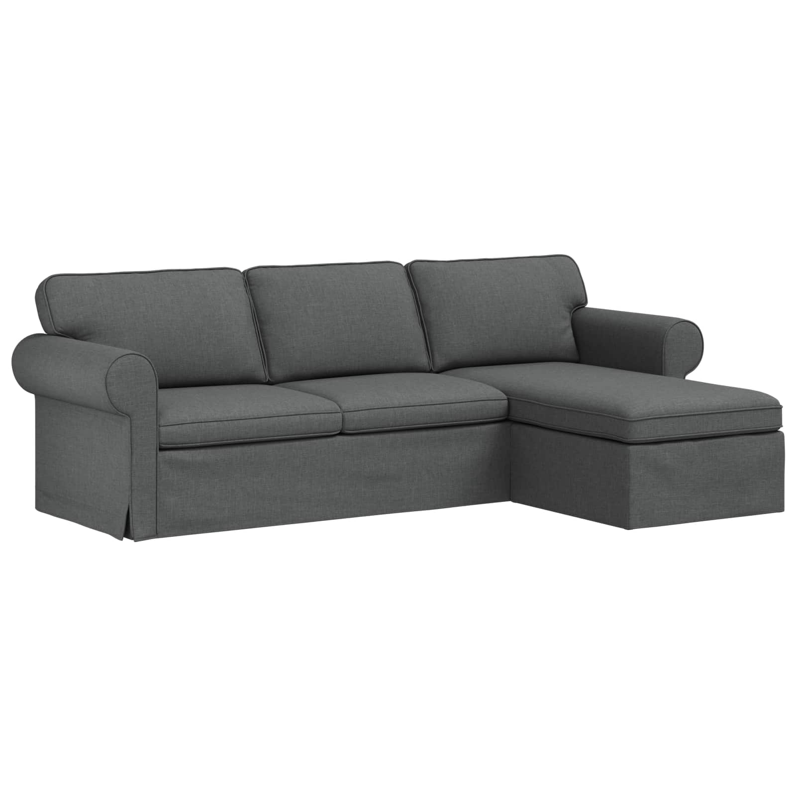 Bank Donkergrijs 245 x 138 x 80 cm Stof – afbeelding 2