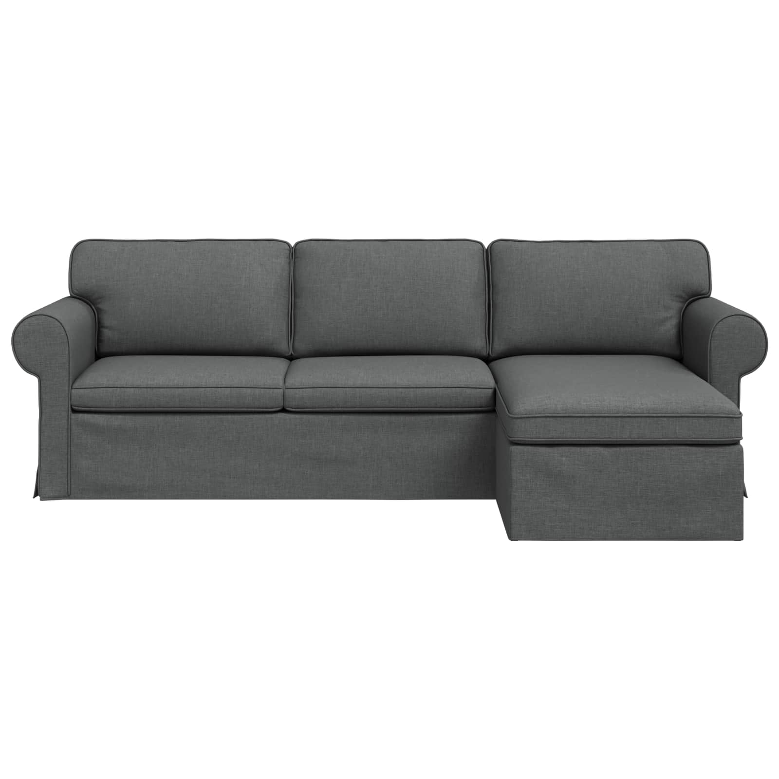Bank Donkergrijs 245 x 138 x 80 cm Stof – afbeelding 4
