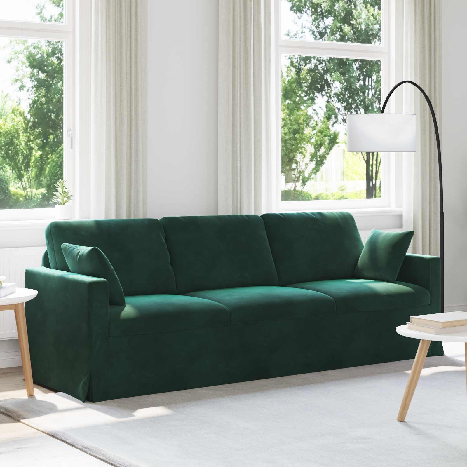 Bank Donkergroen 228 x 78 x 80 cm Fluweel