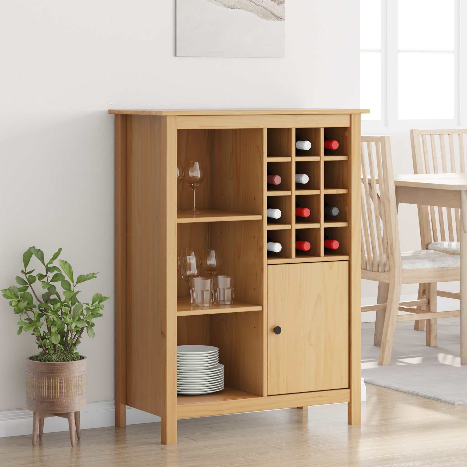 Wijnkast HILL Honingbruin 79.5 x 40 x 107.5 cm – afbeelding 1