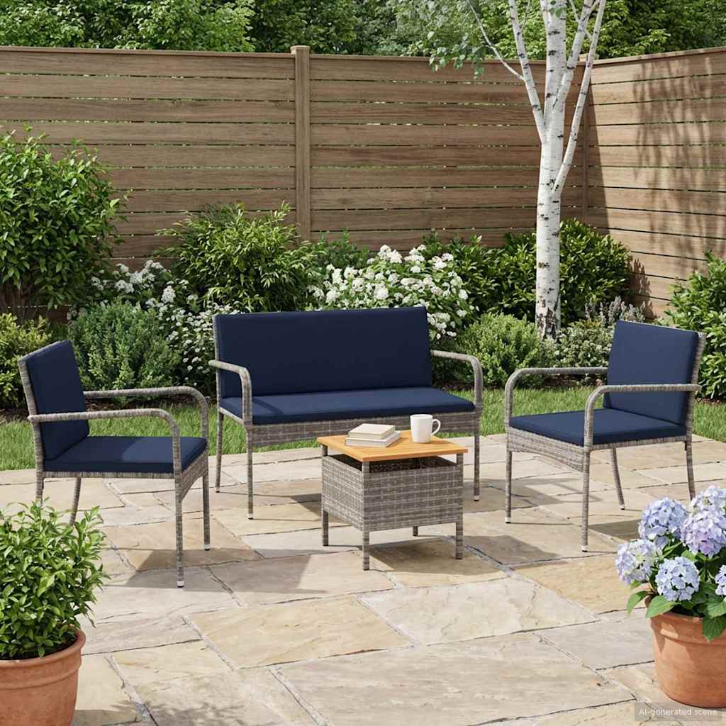 Tuin set met kussen staal – afbeelding 1