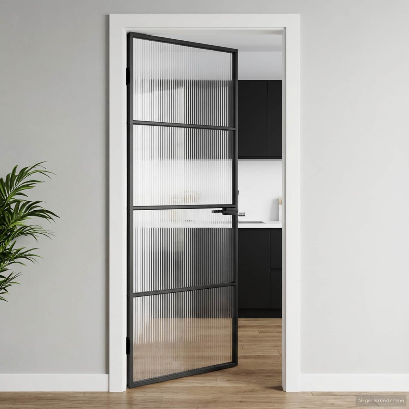 Huisdeur 76 x 201,5 x 3,5 cm Aluminium en Gehard Glas