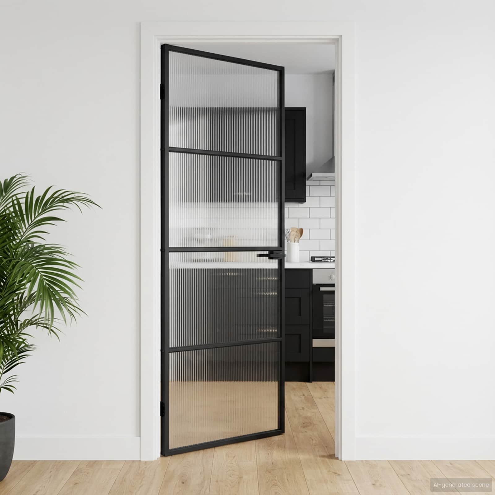 Huisdeur 83 x 201,5 x 3,5 cm Aluminium en Gehard Glas
