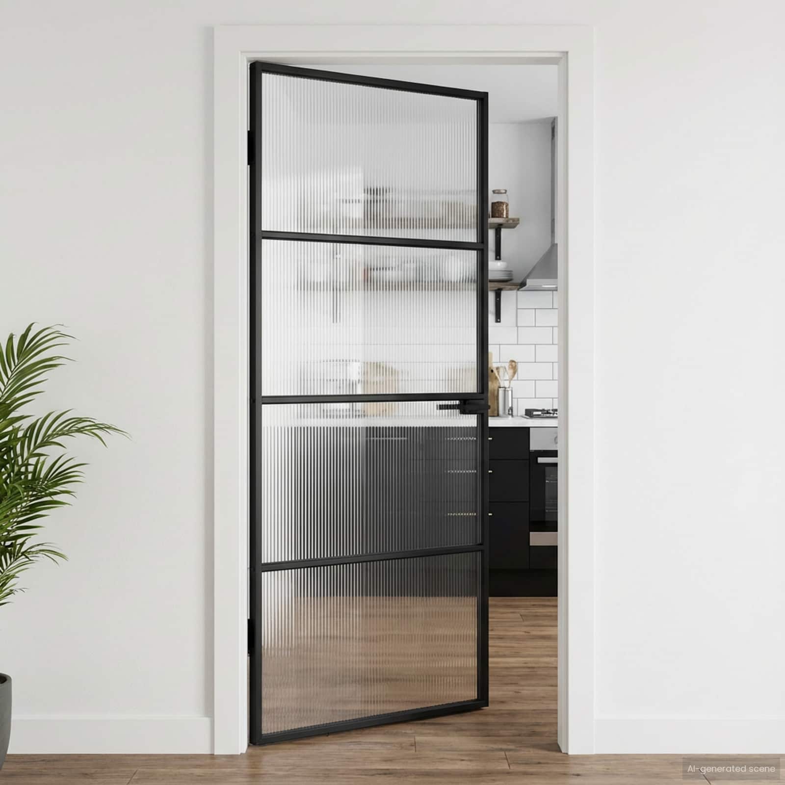 Huisdeur 93 x 201,5 x 3,5 cm Aluminium en Gehard Glas