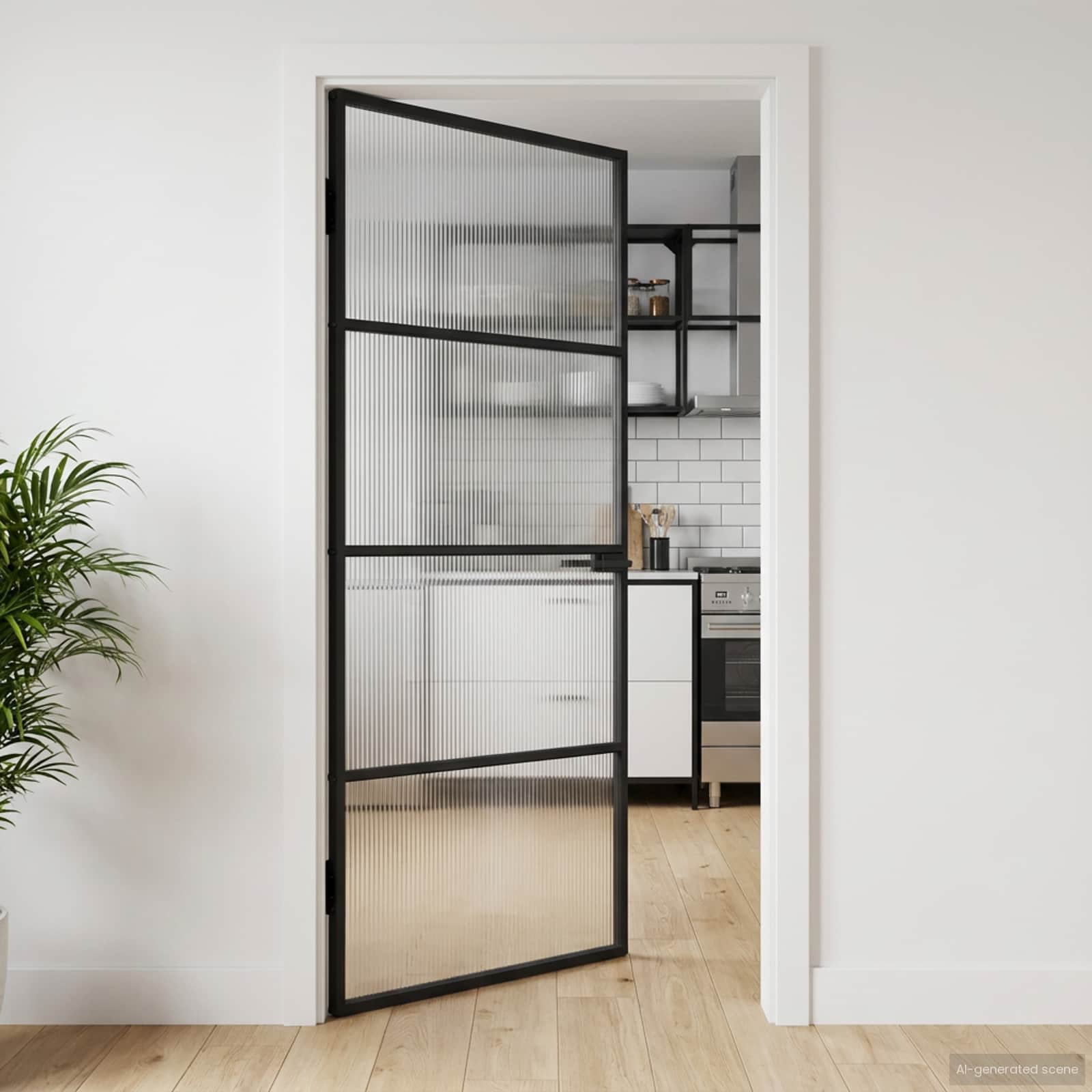 Huisdeur 102 x 201,5 x 3,5 cm Aluminium en Gehard Glas