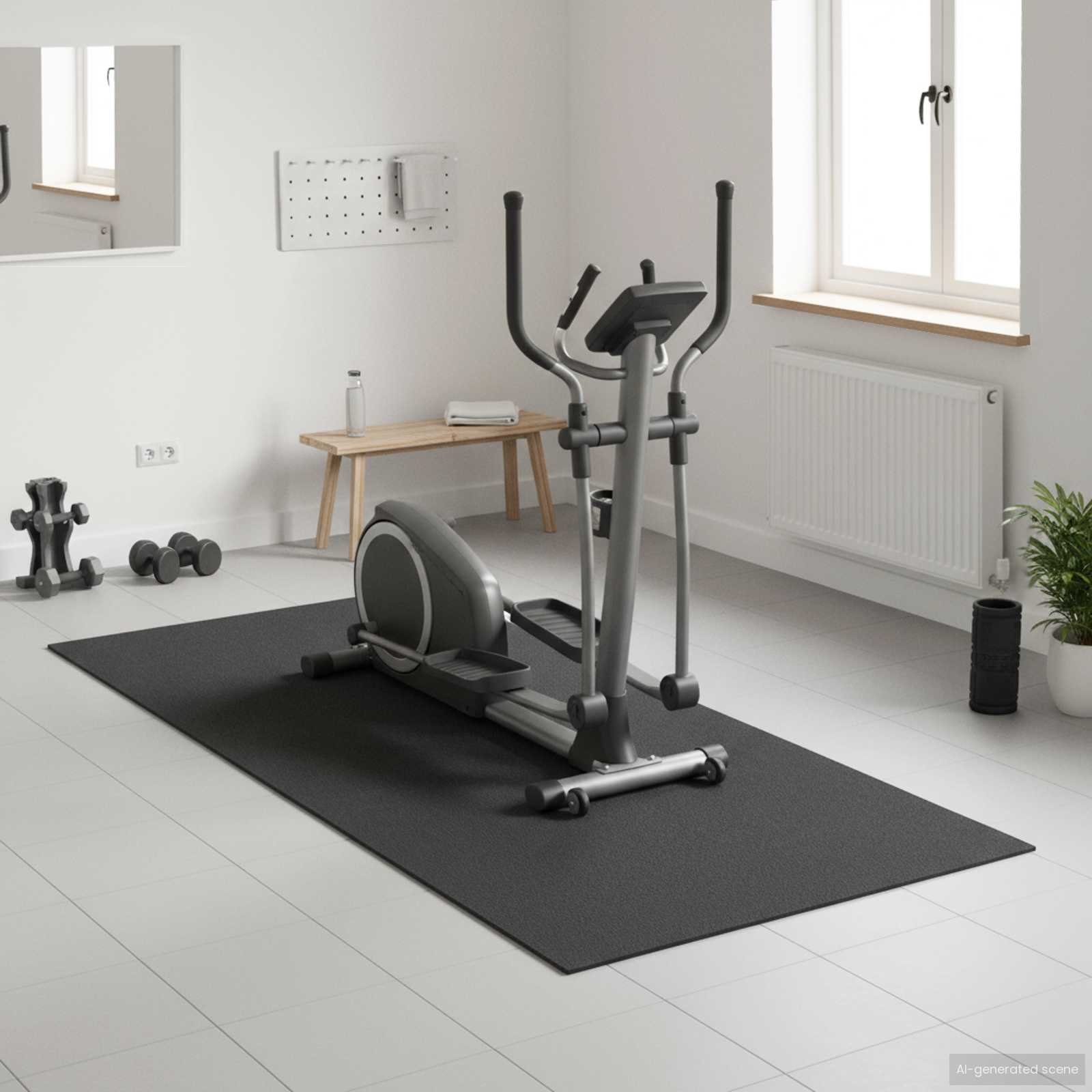 Sportbeschermmat Zwart 180 x 75 x 0,6 cm Hoogwaardige PVC