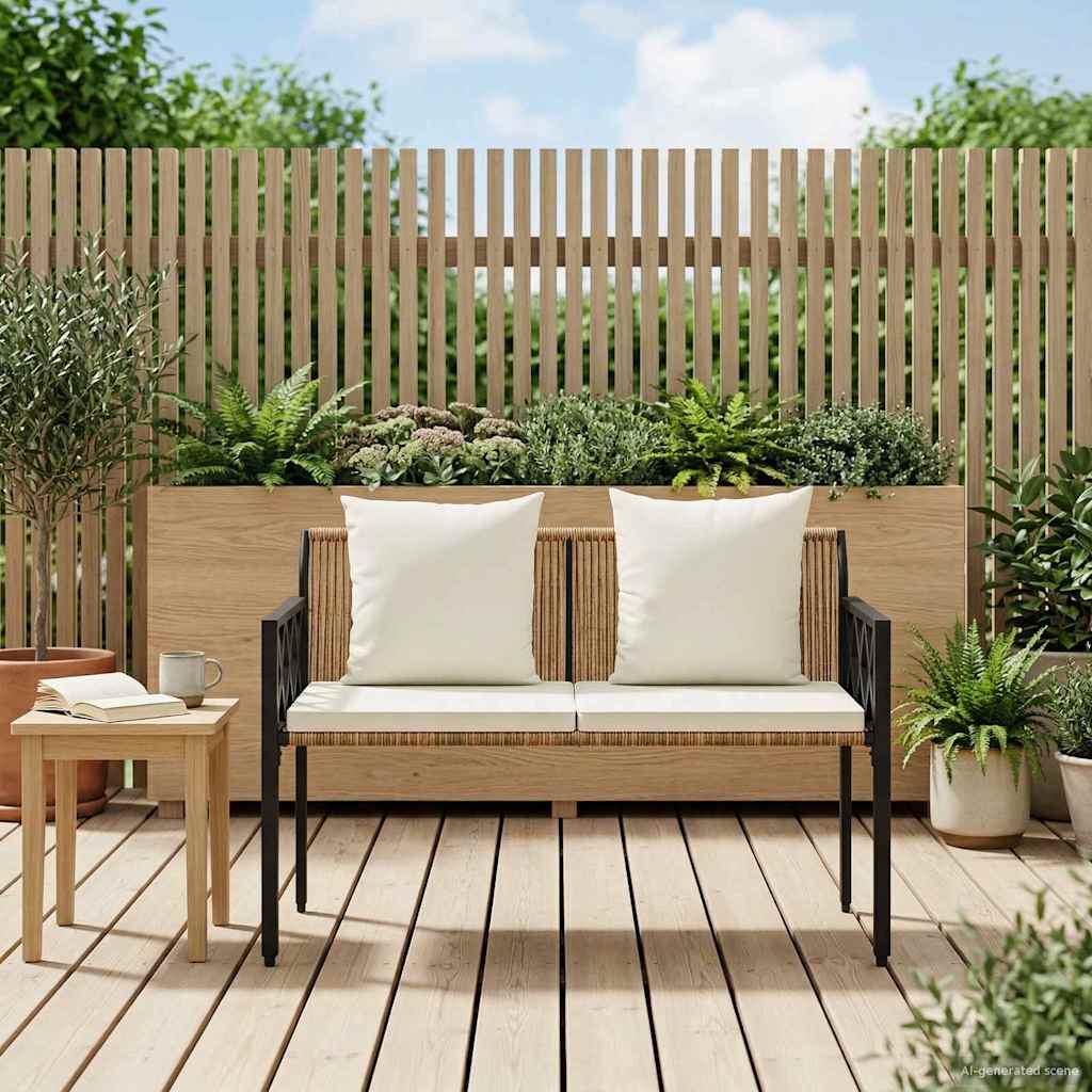 Buitenbanken 2 -Seater 116 x 56 x 75 cm poly rattan – afbeelding 1