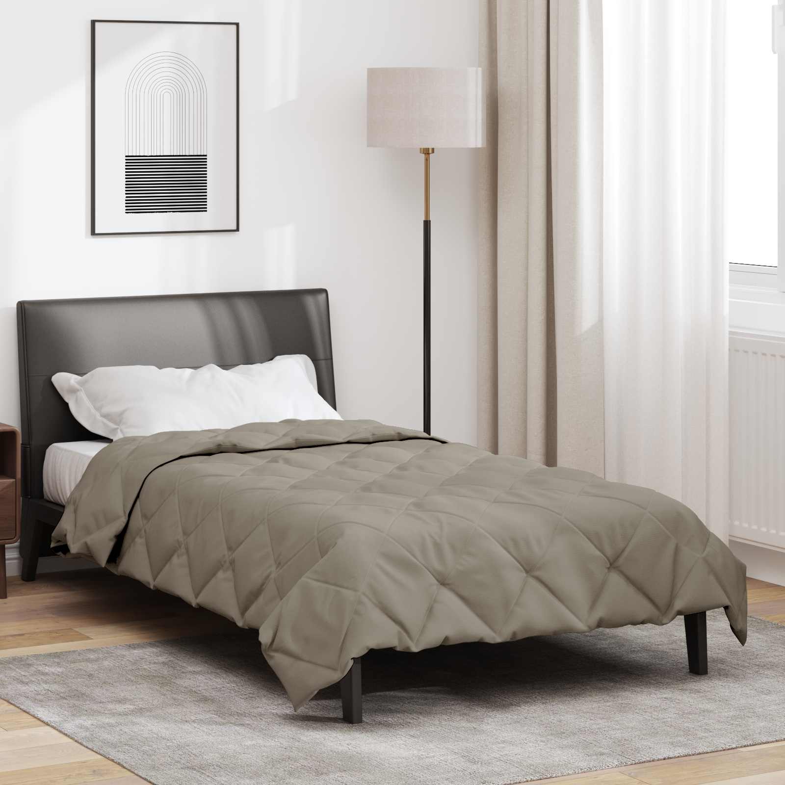 Vol jaar dekbed Lichtgrijs 140 x 220 cm Microfiber – afbeelding 1