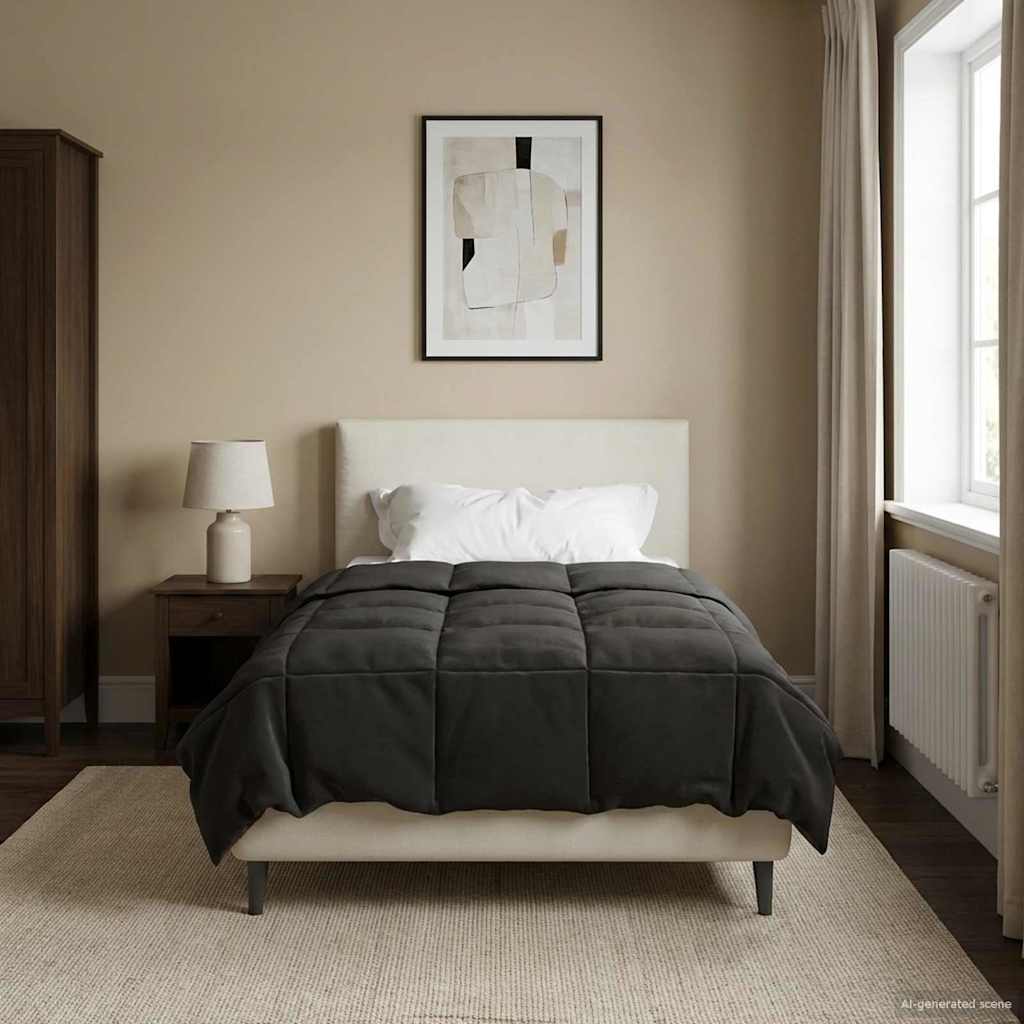 Zomer Dekbed Gekwilt Antraciet 155 x 200 cm Microfiber – afbeelding 1