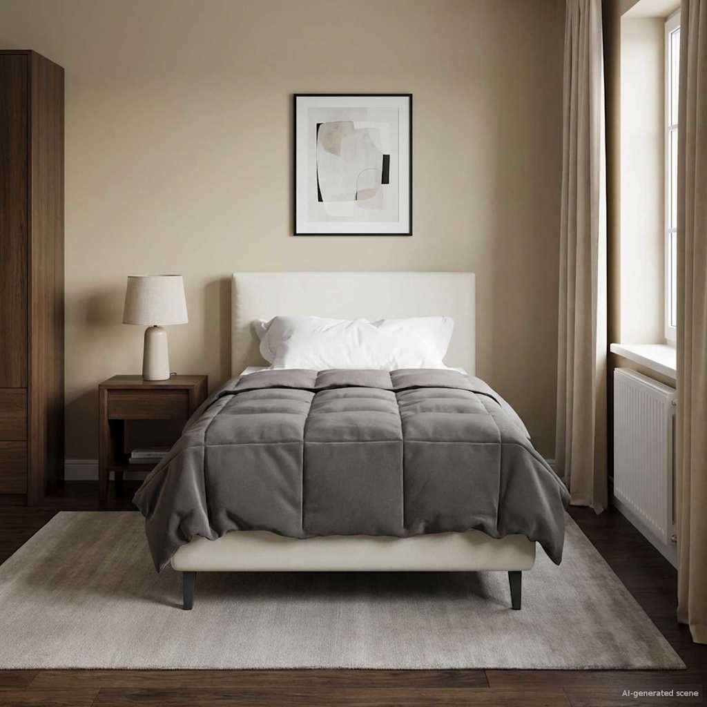 Zomer Dekbed Gekwilt Lichtgrijs 135 x 200 cm Microfiber