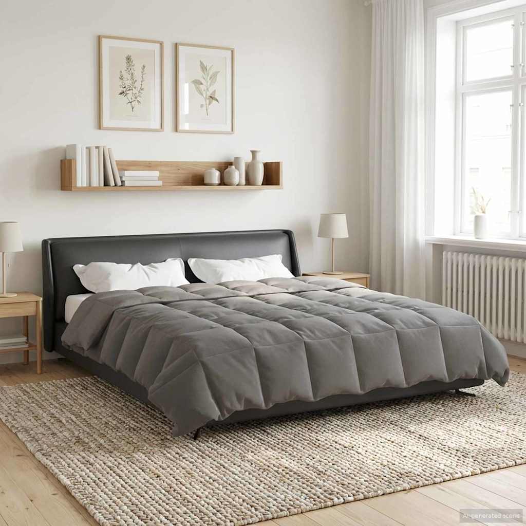 Zomer Dekbed Gekwilt Lichtgrijs 200 x 220 cm Microfiber