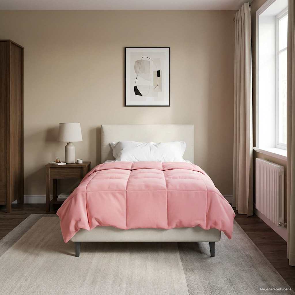 Zomer Dekbed Gekwilt Roze 155 x 200 cm Microfiber – afbeelding 1