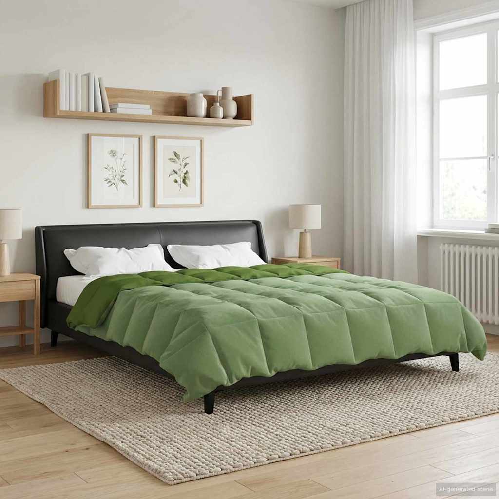 Zomer Dekbed Gekwilt Groen 220 x 260 cm Microfiber – afbeelding 1