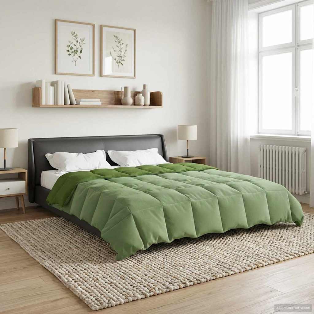 Zomer Dekbed Gekwilt Groen 240 x 260 cm Microfiber – afbeelding 1