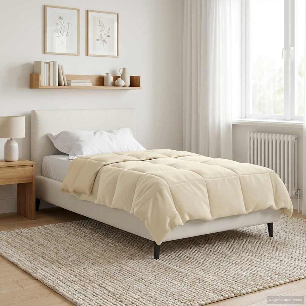 Zomer Dekbed Gekwilt Crème 155 x 200 cm Microfiber – afbeelding 1