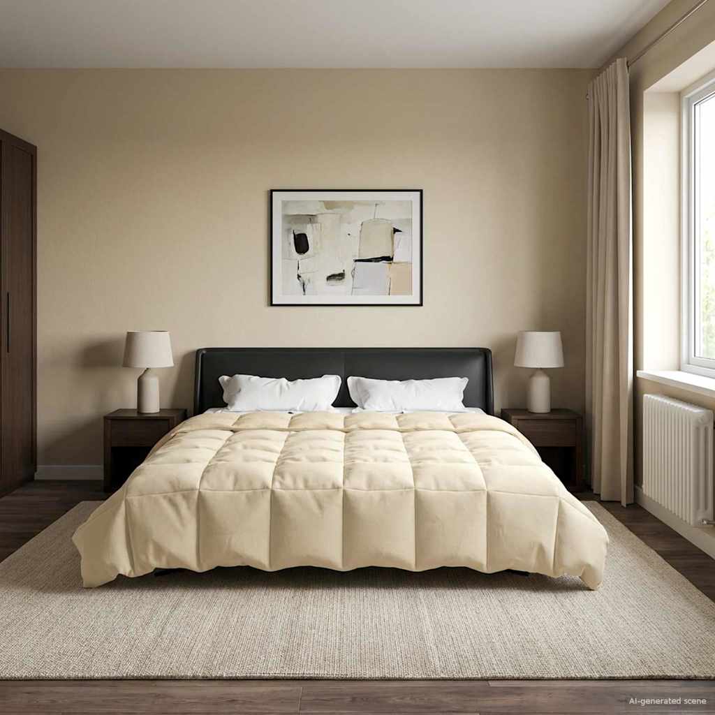 Zomer Dekbed Gekwilt Crème 200 x 200 cm Microfiber – afbeelding 1