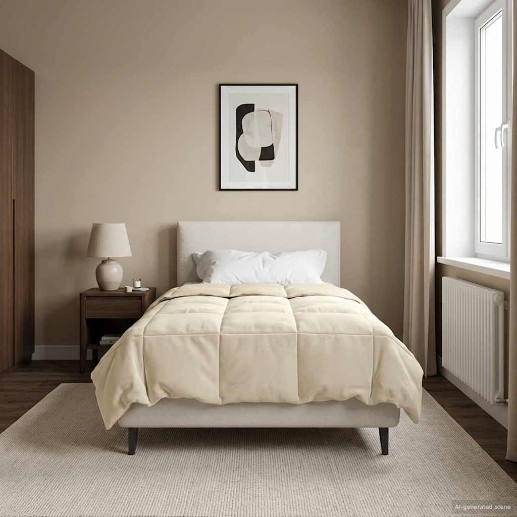 Zomerdekbed Gekwilt Crème 135 x 220 cm Microfiber – afbeelding 1