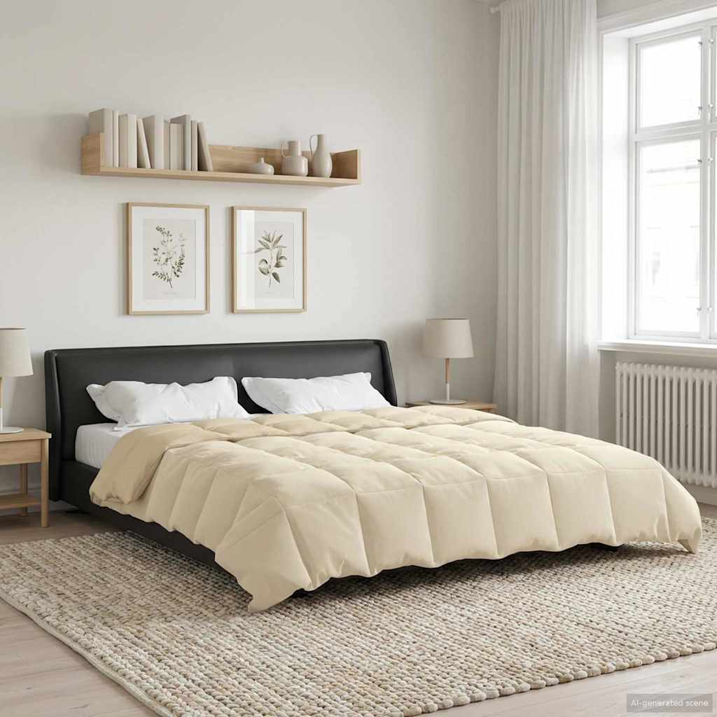 Zomer Dekbed Gekwilt Crème 200 x 220 cm Microfiber – afbeelding 1