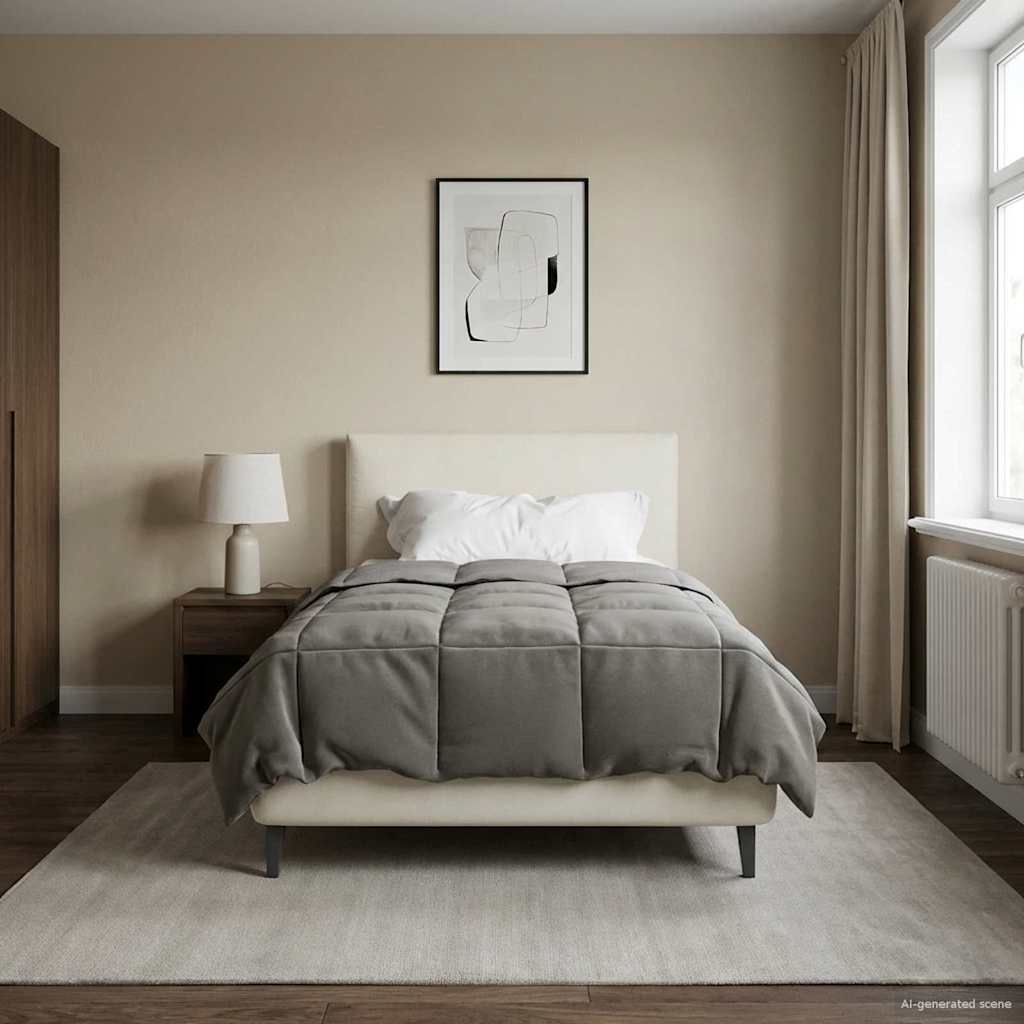 Vol jaar dekbed Gekwilt Lichtgrijs 140 x 200 cm Microfiber