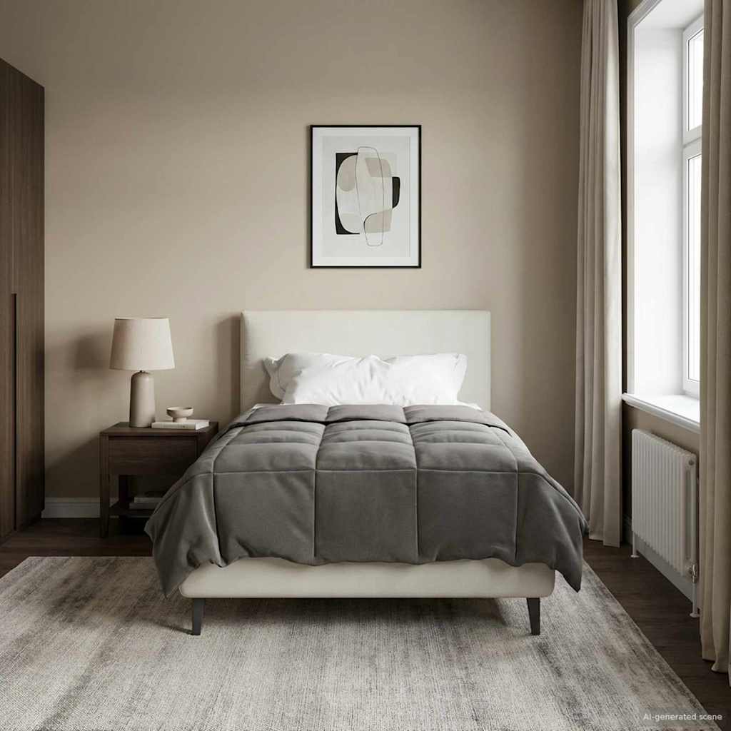 Vol jaar dekbed Gekwilt Lichtgrijs 135 x 220 cm Microfiber – afbeelding 1