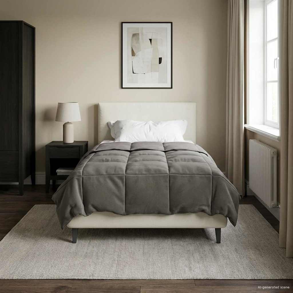 Vol jaar dekbed Gekwilt Lichtgrijs 155 x 220 cm Microfiber