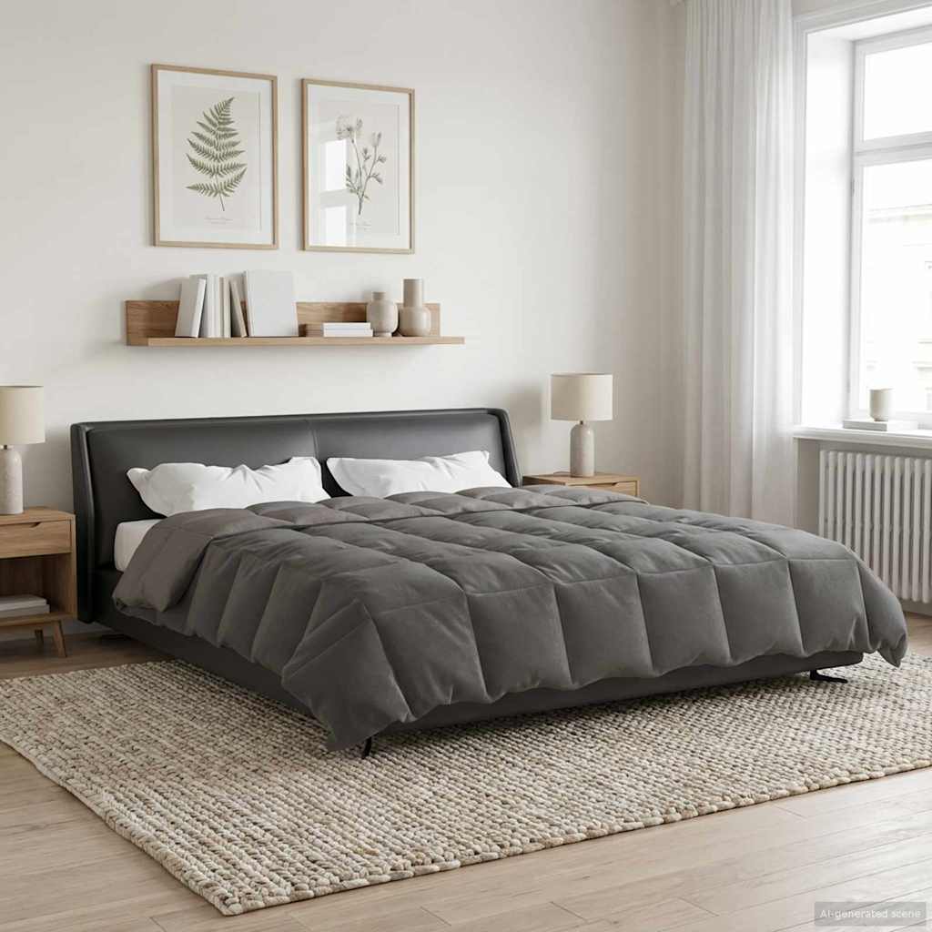 Vol jaar dekbed Gekwilt Lichtgrijs 220 x 240 cm Microfiber