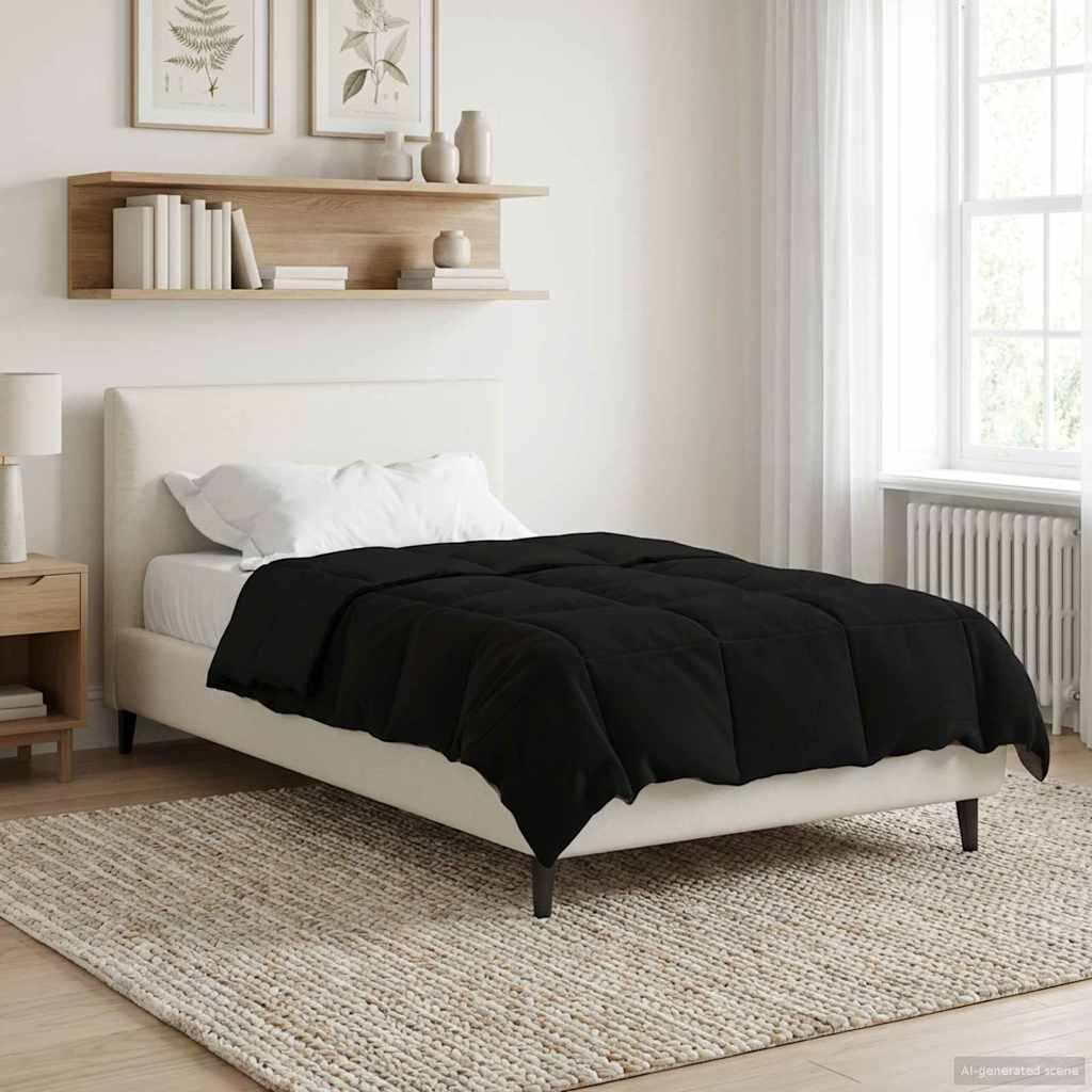 Vol jaar dekbed Gekwilt Zwart 155 x 200 cm Microfiber – afbeelding 1