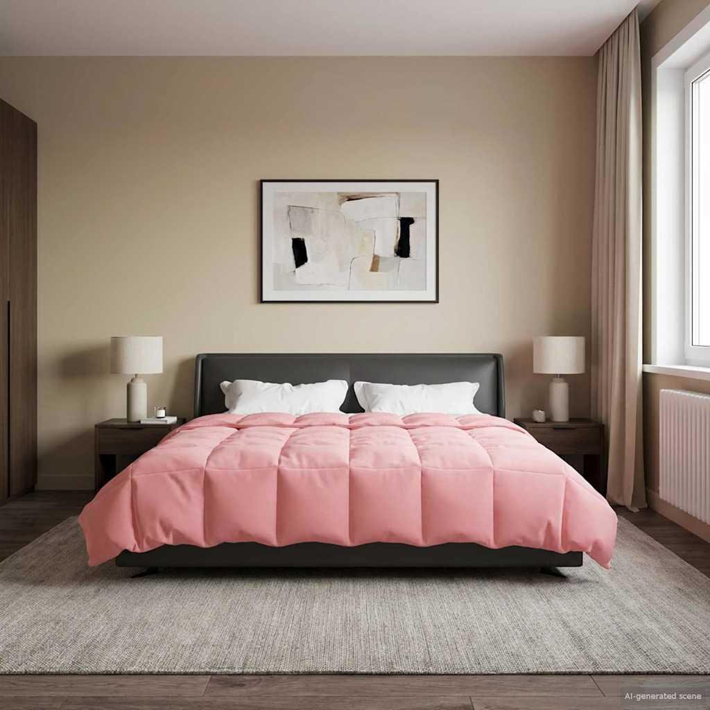 Vol jaar dekbed Gekwilt Roze 200 x 200 cm Microfiber – afbeelding 1