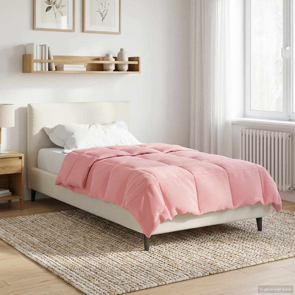 Vol jaar dekbed Gekwilt Roze 140 x 220 cm Microfiber – afbeelding 1