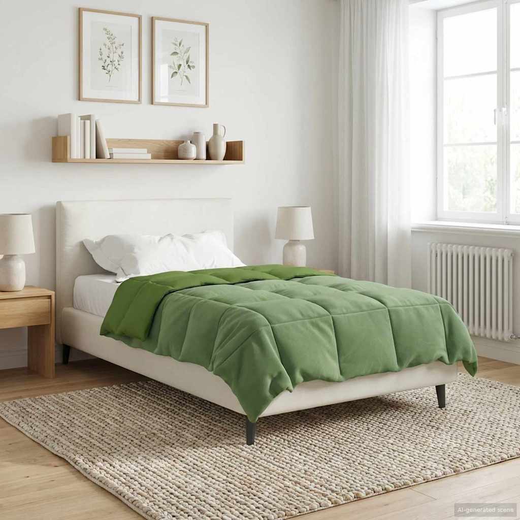 Vol jaar dekbed Gekwilt Groen 155 x 220 cm Microfiber – afbeelding 1