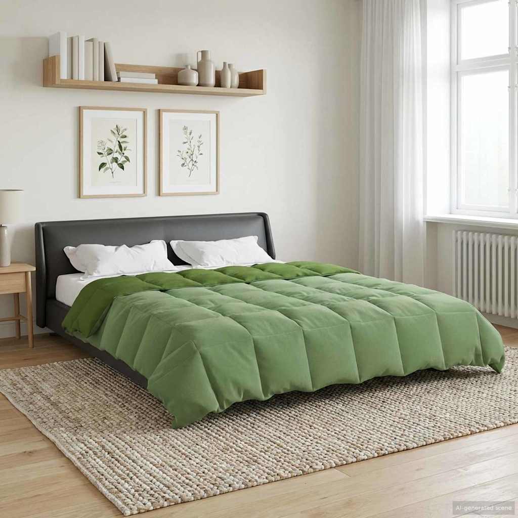 Vol jaar dekbed Gekwilt Groen 220 x 240 cm Microfiber – afbeelding 1