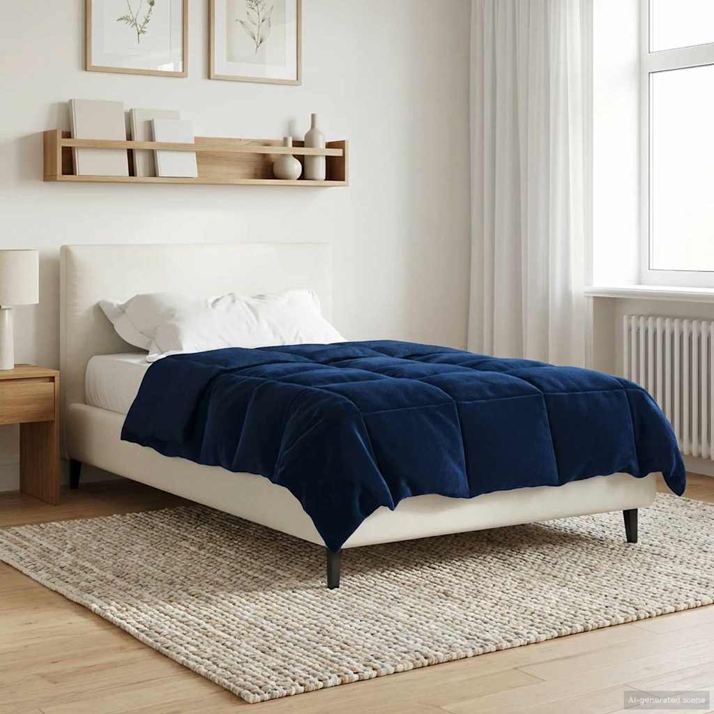 Vol jaar dekbed Gekwilt Donkerblauw 140 x 200 cm Microfiber