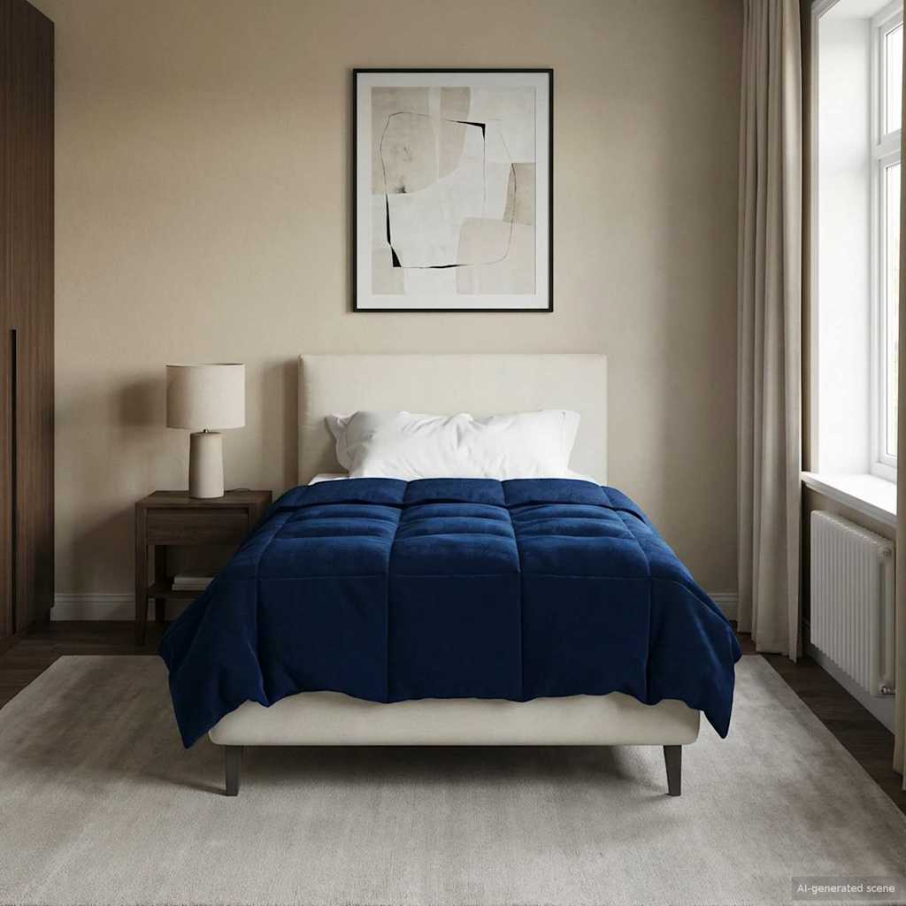 Vol jaar dekbed Gekwilt Donkerblauw 155 x 220 cm Microfiber